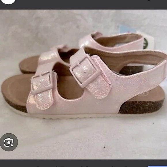 Cat & Jack Glittery Pink Kids Sandals - Picture 2 of 2